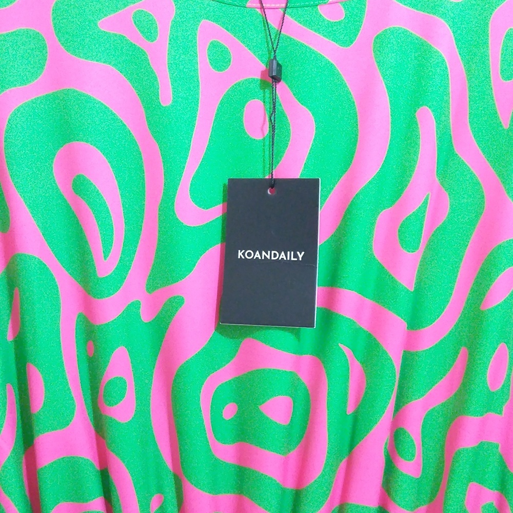 Oversized Silky Bold Patterned Maxi Dress - Size Small / 6 - NWT - Picture 4 of 10